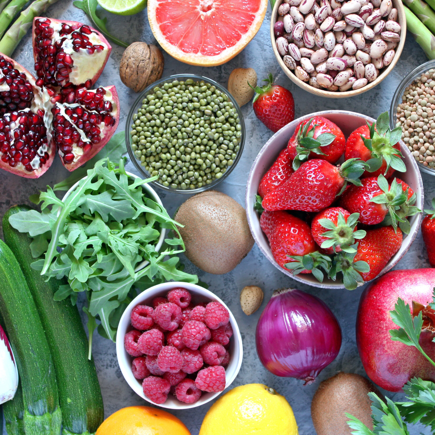 Colorful Healthy Fruits and Vegetables