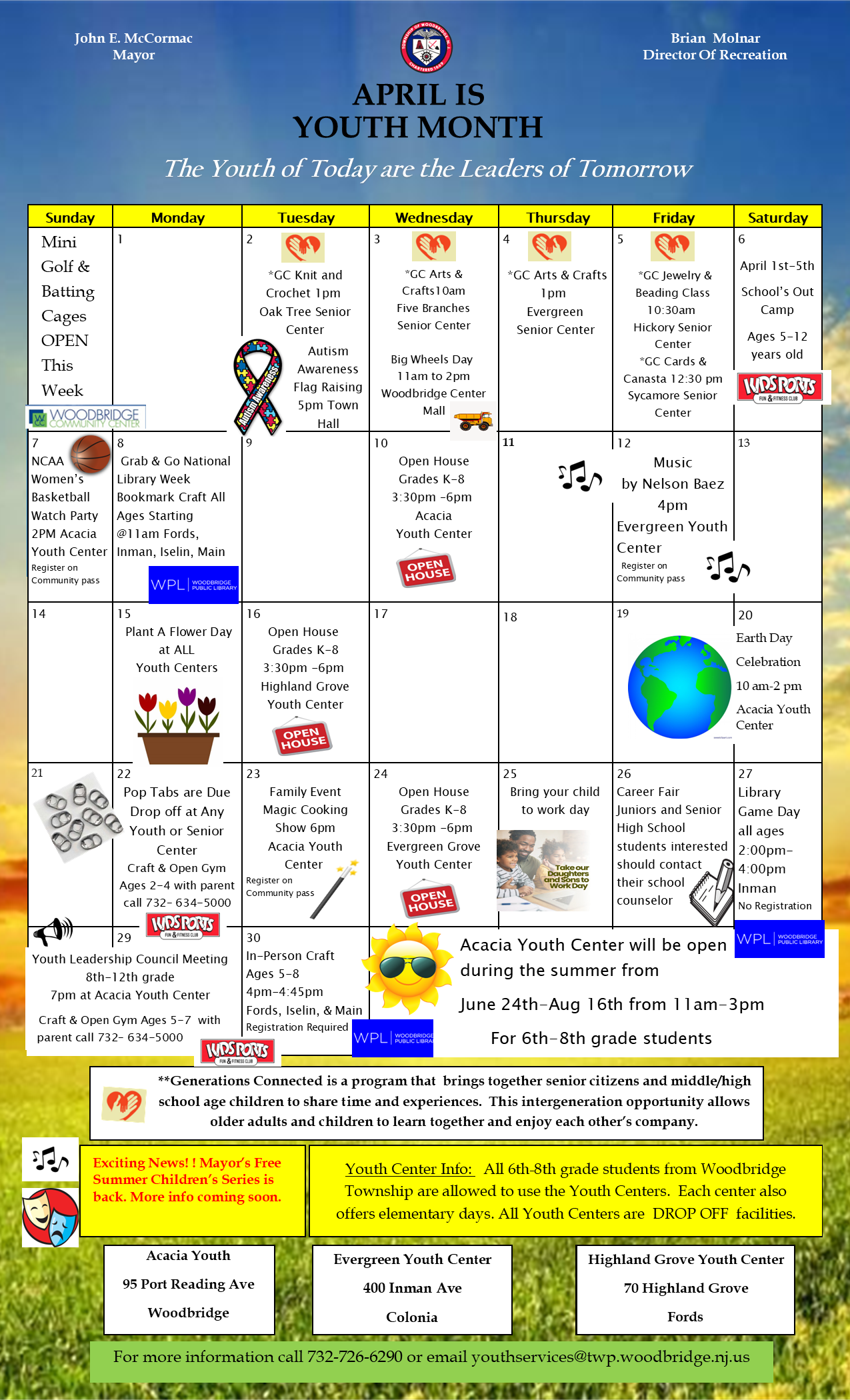 April Youth month Calendar updated march 27