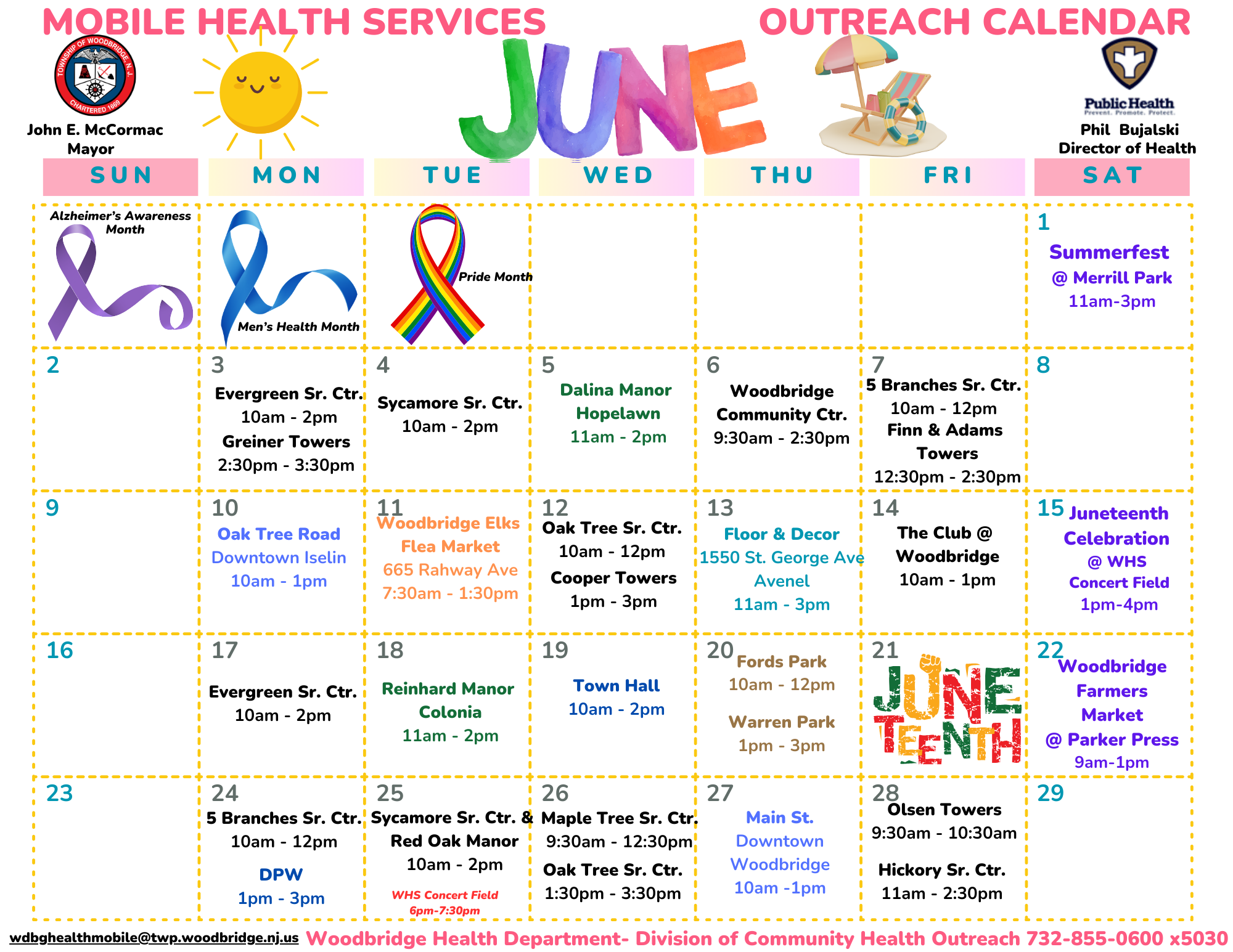 June 2024 Community Health Mobile Outreach Calendar